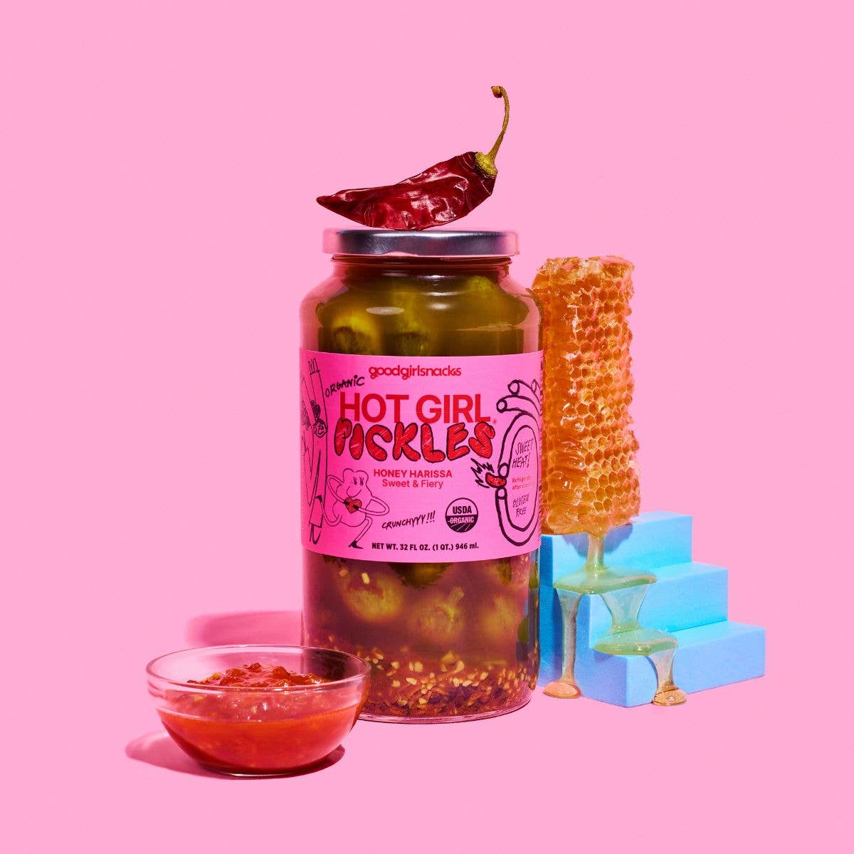 HOT GIRL PICKLES Honey Harissa 32oz