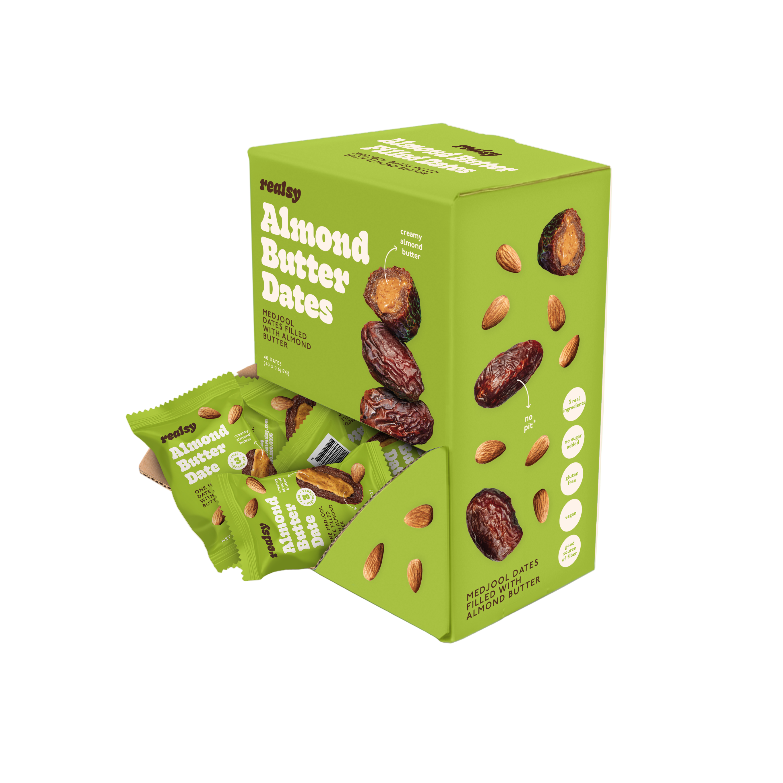 Almond Butter Dates Individually Wrapped