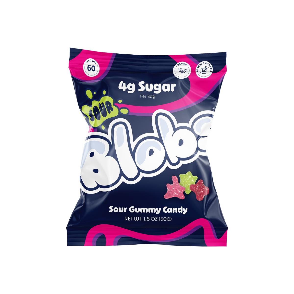 SOUR Blobs Low Sugar Gummy Candy - Mixed Sour Bag