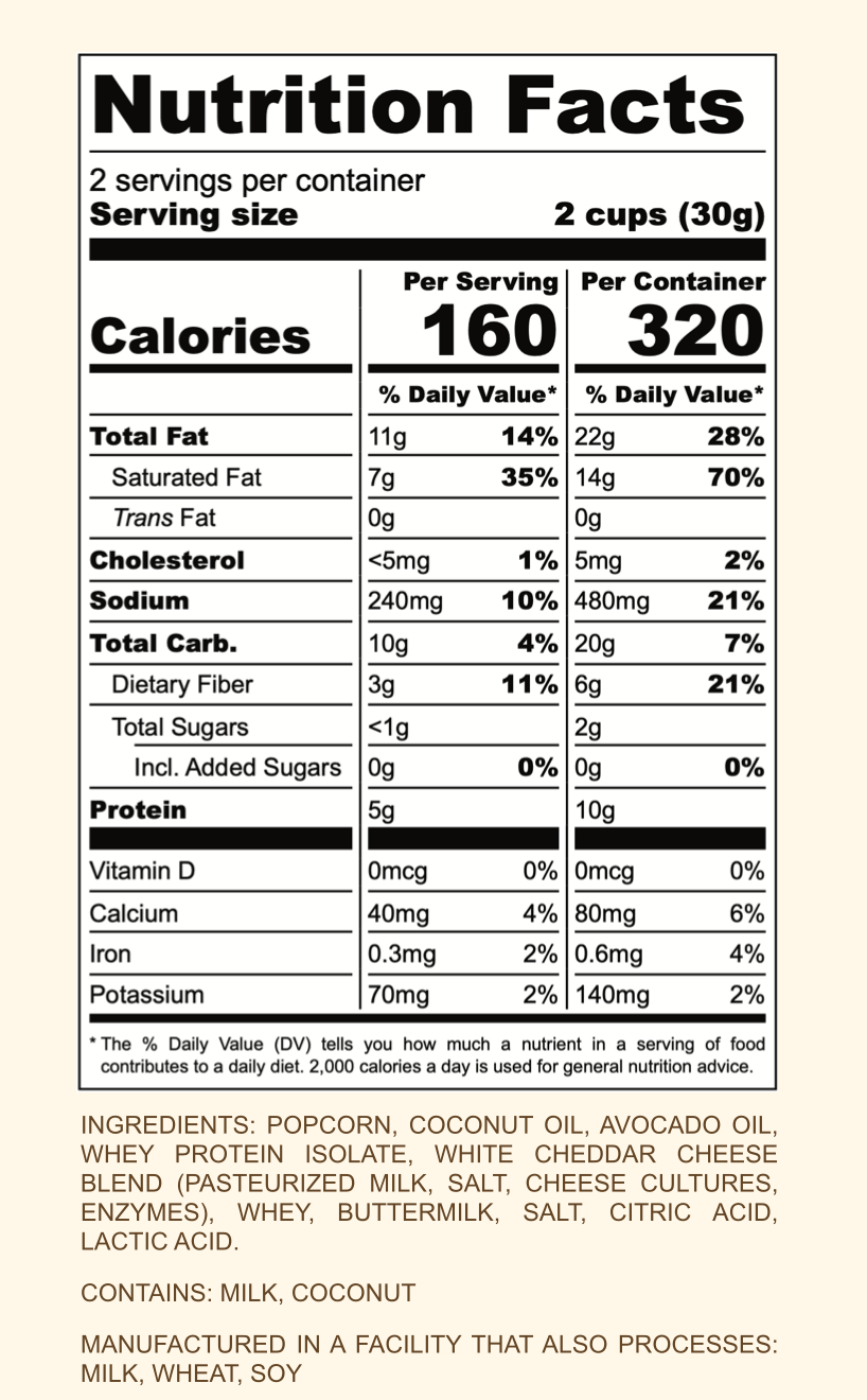 Bunky's Aged White Cheddar Protein Popcorn