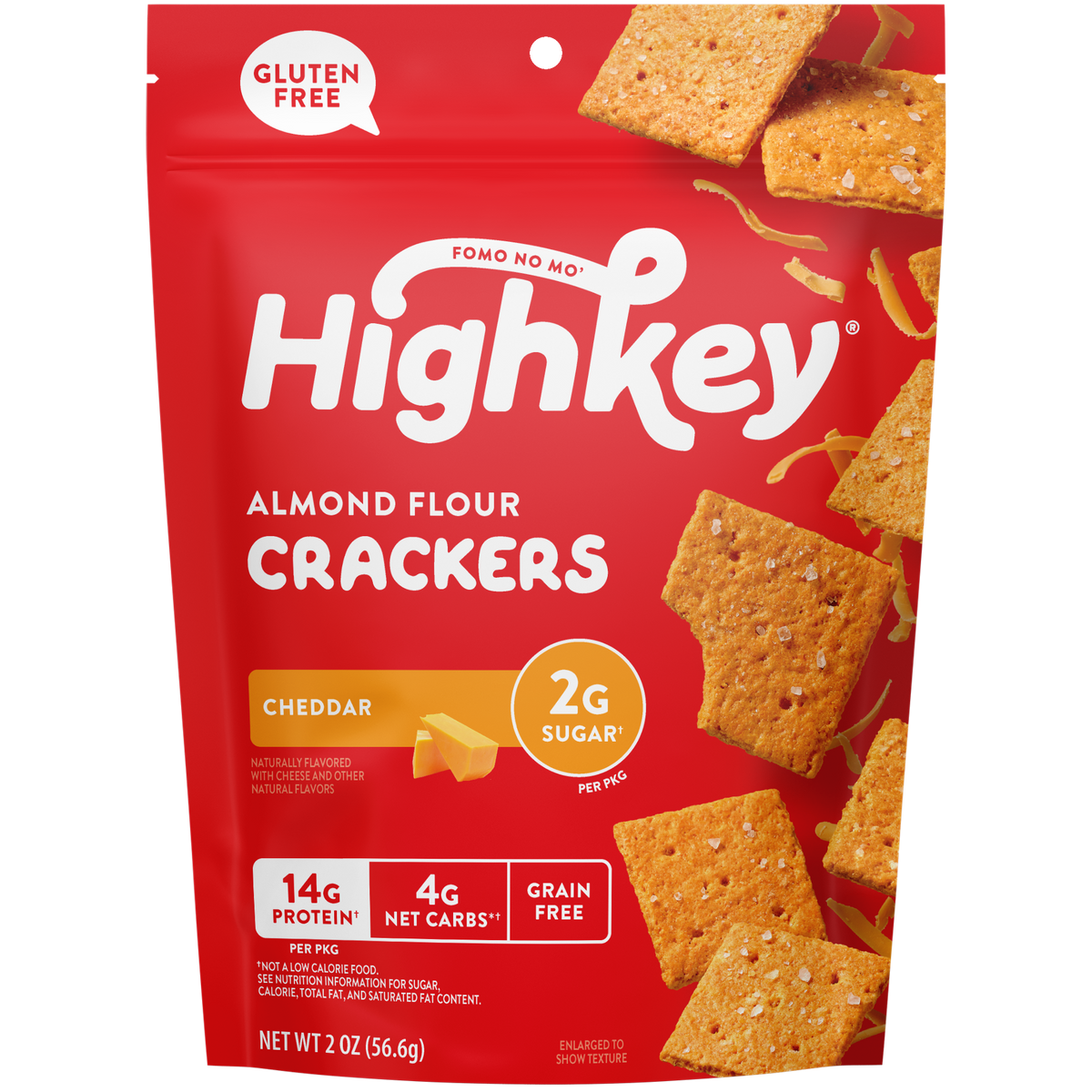 Highkey Almond Flour Crackers: Cheddar