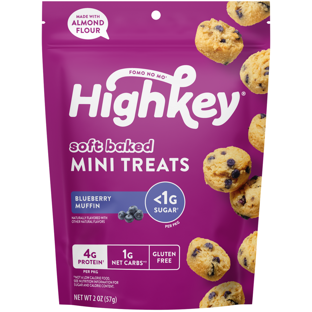 Highkey Soft Baked Mini Treats: Blueberry Muffin