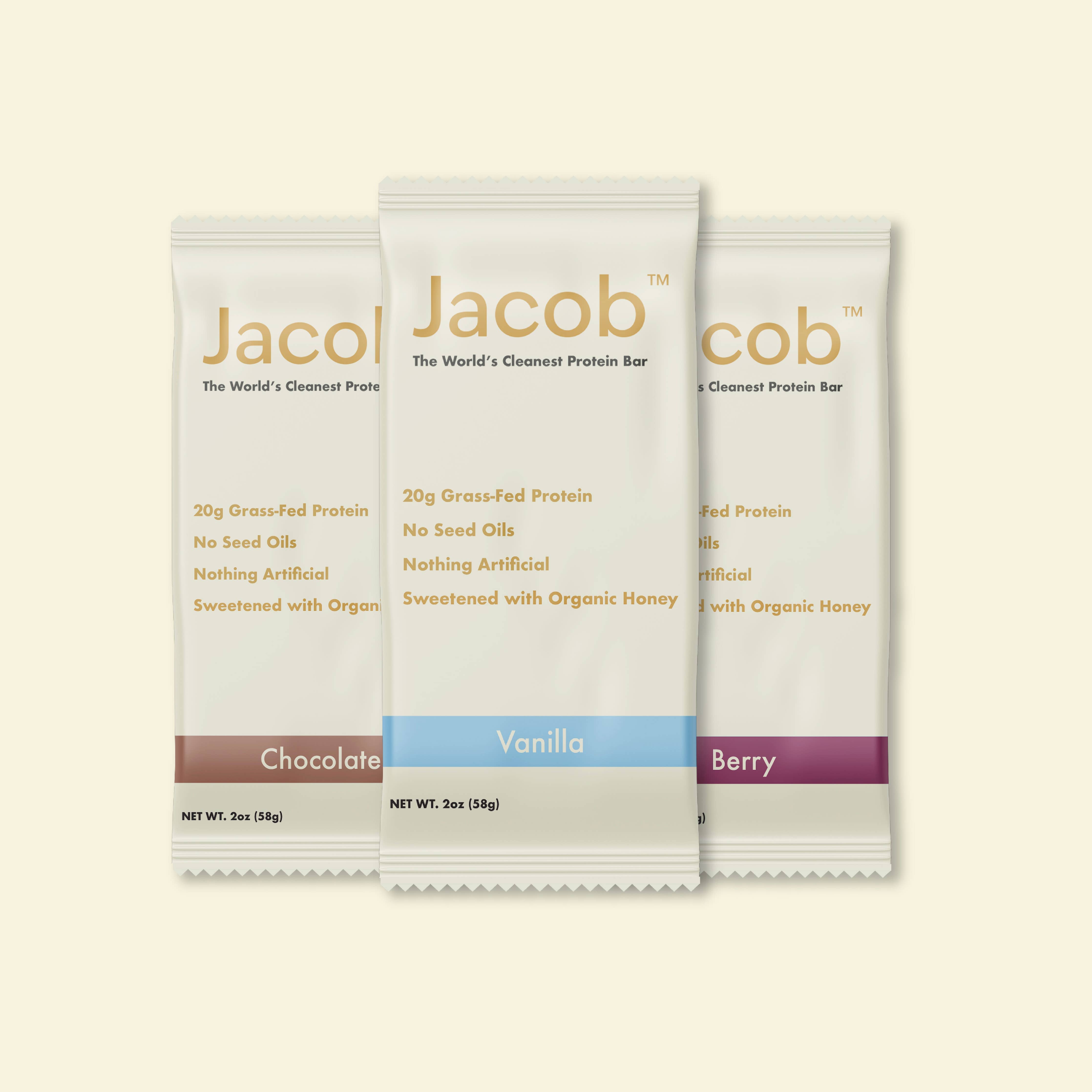 Jacob Protein Bar Grass-Fed Organic Protein Snack Bar