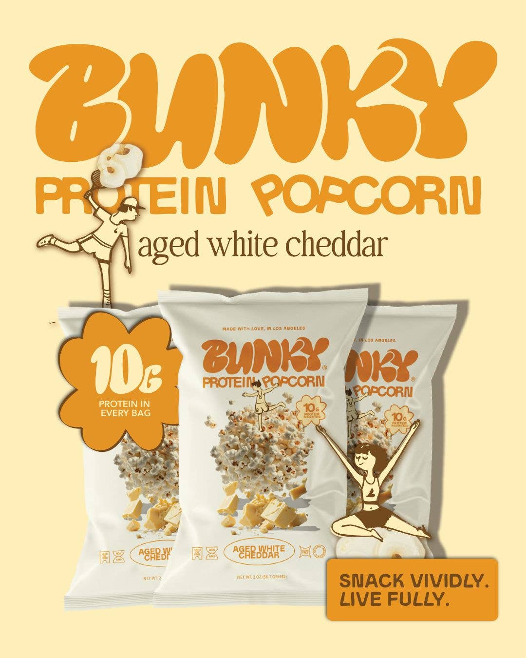 Bunky's Aged White Cheddar Protein Popcorn